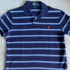 Striped blue polo size M